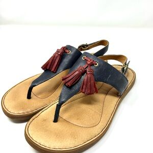 Born Women's 8 Genuine Leather Sandals with Tassels